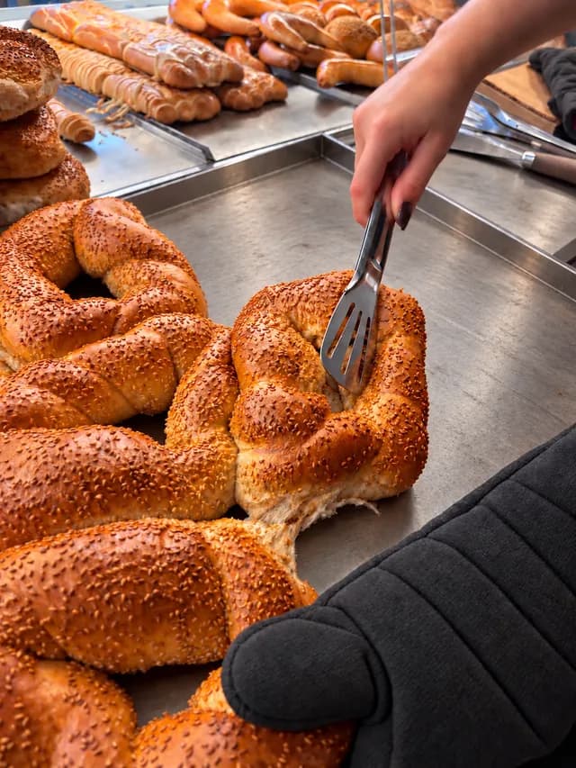 Fresh pretzels at Balkan Bakery