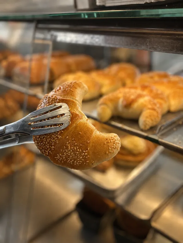 Freshly baked pretzel at Balkan Bakery
